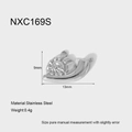 Macro shot of stainless steel snail pendant with size specifications 13mm by 9mm - Silver Snail (NXC169S)