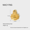 Detail of ladybug pendant in gold stainless steel with 13.4mm by 10.7mm dimensions - Gold Ladybug (NXC170G)