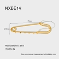 Detailed 70mm gold stainless steel safety pin with 5 loops for DIY jewelry making - 5-Loop DIY Pin Style (NXBE14)