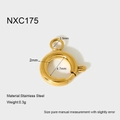 Detailed view of golden stainless steel spring clasp with dimensions 4.7mm and 0.3g weight - Clasp Component (NXC175)