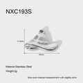 Vue détaillée du pendentif chapeau de paille en acier inoxydable argenté avec dimensions - Forme de Chapeau (NXC193S)
