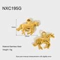 Détails du pendentif cheval en acier inoxydable doré avec gravure Dream, 16x20mm - Forme de Cheval (NXC195G)
