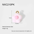 Vista detallada del colgante de flor rosa con dimensiones 13mm x 10,8mm y peso 1,9g - Colgante de Flor con Esmalte Rosa (NXC210PK)