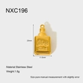 Schéma technique d'un pendentif flacon de parfum en acier doré mesurant 23x11,5mm - Forme de Bouteille de Parfum (NXC196)