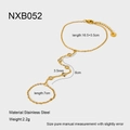 Spécifications détaillées de taille du bracelet bague en acier doré 18 carats avec oxydes - Nxb052