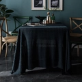 Mantel vintage francés verde oscuro con encaje elegante y patrones geométricos huecos - 150x150cm / Encaje Azul Marino