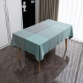 Tovaglia rettangolare spessa con trama geometrica pied-de-poule verde grigio e bianco - 140x260 / Pied de Poule Azzurro