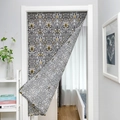 Floral print door curtain featuring elegant black white and yellow patterns in pastoral style - Provence Grass Yellow