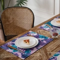 Artistieke tie-dye placemat set in paarse en blauwe tinten voor de eettafel - 32x45 / Paars Camouflage