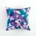 Abstract tie-dye pattern pillowcase in purple and turquoise with fine textile texture - Purple Camouflage / 60x60cm