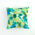 Square pillowcase with modern abstract art print in blue green and yellow marble pattern - Green Camouflage / 60x60cm