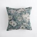 Modern square cushion cover with floral jacquard texture in blue, grey and pink - Standard Size / Blue Oil Painting Style