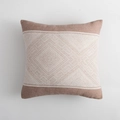 Square brown and white geometric diamond woven throw pillow cover with rich fabric texture - Standard Size / Coffee Geometric Style