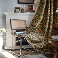 Floral sunflower jacquard tassel throw blanket draped on chair for vintage home decor - Sunflower Jacquard (Rod Pocket) / 150*160