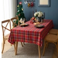 Classic red and black plaid rectangle tablecloth for Christmas festive home dining decor - 60*60cm / Yarn-Dyed Red Christmas Plaid