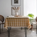 Nappe rectangulaire à carreaux jaunes et blancs avec glands faits main dans salon chic - 140*220cm / Gingham Orange