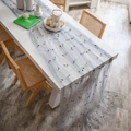 Light blue translucent mesh table runner with small floral embroidery for elegant home decor - 100*150cm / Gray Polka Dot Mesh