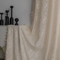 Elegant rose crochet lace curtain in cream white with vintage fringe for home decor - Hook Style / 150x260 / Rose Flower Crochet (Beige Tassels)