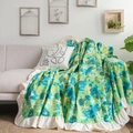 Funda de sofá con estampado de camuflaje verde y bordes de volantes decorativos - 180*180 / Camuflaje Verde Con Volantes