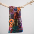 Bohemian style multi-color cotton shawl with paisley print hanging on a rustic branch - 40*60cm / Patch