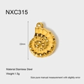Poliertes 18K vergoldetes Edelstahl Schneckenanhänger Detail, 22mm Höhe und 1,5g Gewicht - Goldene Muschel Stil (NXC315)