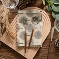 Rustic cotton linen table napkin with tree pattern for gourmet food photography props - 40*60cm / White Background Tree