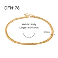 Détail du collier chaîne maille blé en acier inoxydable plaqué or 18K avec fermoir - Style de Chaîne de Blé Tissé (DFN178)