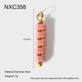 Λεπτομέρεια ροζ εξαγωνικού μενταγιόν 22,5mm με επιχρυσωμένους κρίκους από ανοξείδωτο ατσάλι - Ροζ Εξάγωνο Διακοσμητικό με Χάντρες(NXC358)
