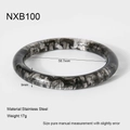 Tableau des tailles détaillé pour bracelet en résine marbré avec diamètre de 58,7 mm - Marbré Encre Noir et Blanc (NXB100)