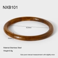 Spécifications détaillées du bracelet en résine ambre avec diamètre 62,6mm et poids 9,8g - Écaille de Tortue Ambre Foncé (NXB101)