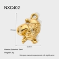 Detailed view of 18K gold plated Santa Claus pendant with dimensions 17.8mm and weight 1.9g - Santa Claus Style (NXC402)