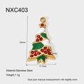 Detailed size view of Christmas tree pendant in 18K gold plated stainless steel - Drip Oil Christmas Tree Style (NXC403)