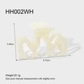 Specifiche dettagliate delle dimensioni per la grande pinza per capelli in acetato crema - Bianco Crema Perla (HH002WH)