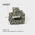 Detail view of a square hair claw clip with black spots and 5cm x 4.67cm size specifications - Hollow Square Spotted Claw (HH007)