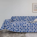 Funda de sofá con lunares azules y patrones geométricos modernos en tela blanca - 180x180 / Azul con Lunares