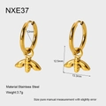 Edelstahl-Creolen mit 18K Vergoldung, Bienenanhänger und 12mm Innendurchmesser - Goldene Bienen Ohrringe (NXE37)