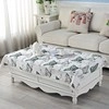 Rectangular white linen tablecloth featuring grey butterfly patterns and wavy edges - 100*140cm / Big Butterfly with Beige Lace
