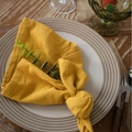 Bright yellow washed cotton napkin tied on a plate for Nordic table decor - 40*60cm / Yellow Washed Cotton