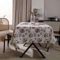 Mantel rectangular vintage con estampados de café y flores hechos a mano para mesa comedor - 100x140cm / Botellas de vino pintadas a mano