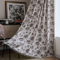 Retro kitchen curtains with vintage culinary prints and elegant tassel trim edges - 150*200 / Wine Bottle Rod Pocket