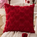 Soft red plush pillow cover with embossed heart pattern for romantic festive home decor - 30-50cm / Plush Big Red Heart