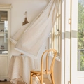 French country style floral curtains with yellow daisy embroidery and tasseled tablecloth - Foamed Chrysanthemums + Small Floral Lace Trim On The Pole / Yarn Width Fixed At 25/square Meter