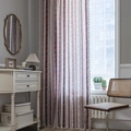 Bohemian striped cotton linen curtains with tassel trim in a bright modern home setting - 150*260 / Red Blue Diamond Stripe With Beige Tassel Grommet