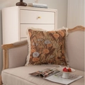 Floral woven throw pillow with fringes on a vintage French sofa for cozy home decor - 30x50cm / No Insert / Jacquard Coffee Dandelion