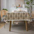 Boheems dik jacquard tafelkleed met oranje bloemmotieven en verfijnde franjeranden - Jacquard Pruimenbloesem Met Witte Kwastjes / 60*60cm