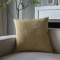 Moderne senfgelbe quadratische Kissenhülle mit geometrischem Webmuster für das Sofa - 40x60cm / Gelbes Gitter Kissenbezug