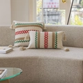 Bohemian style jacquard throw pillow set with colorful embroidery and tassels for home decor - Christmas Hemp Rope Style (Pillowcase Only Without Core)