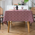 Nappe épaisse en jacquard rouge avec des motifs géométriques de losanges blancs - 60*60cm / Losange Jacquard Bordeaux Sans Glands