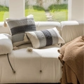 Bohemian jacquard pillow covers with grey knit stripes and decorative tassels - Gray Center Stripe / 40x60cm Only (Without Core)