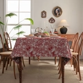 French vintage bird and leaf pattern jacquard tablecloth in classic retro red and cream - 60x60cm / Jacquard Red Coconut
